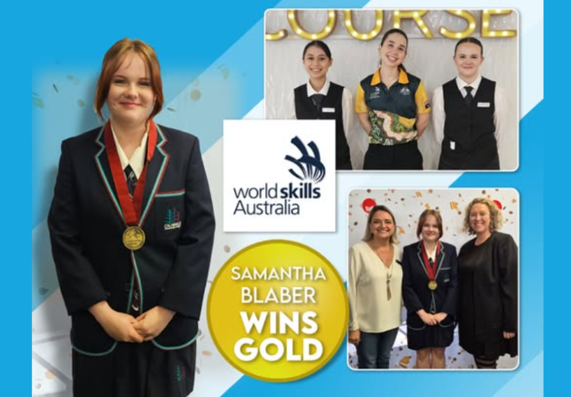 Samantha Blaber wins gold at WorldSkills Australia, celebrating with her peers and mentors